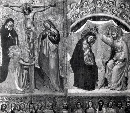Yale University Art Gallery — Simone di Filippo - sec. XIV - Crocifissione di Cristo; Incoronazione di Maria Vergine — particolare